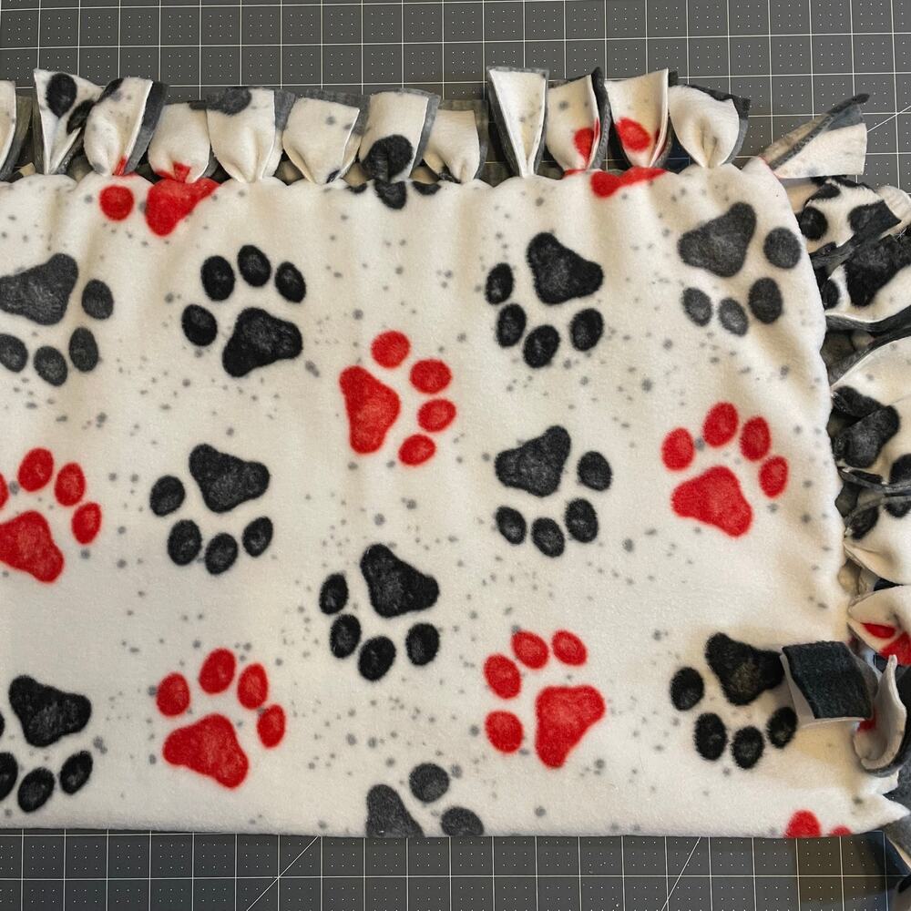 Fleece Fringe Pet Blanket / Lap Blanket, 29"x23"